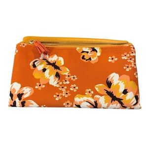 SALE Rachel Pally Orange Blossom Floral Reversible Clutch Zip Top travel Bag